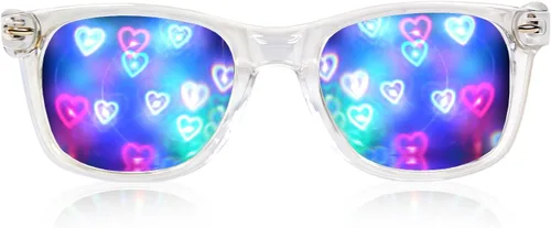 Miniatura 2 de Ultimate Diffraction Glasses - Efecto de corazón arcoíris 3D, gran accesorio para edm, concierto y rave