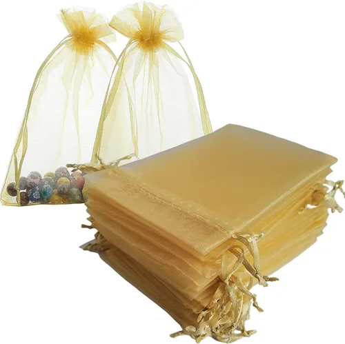 Miniatura 16 de Bolsas de regalo de organza de 5 x 7 pulgadas con cordón para joyas, dulces, flores de lavanda secas, 100 bolsitas rojas, bolsa de malla de tela