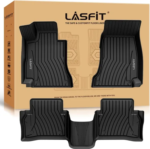 LASFIT Tapetes de elastómero termoplástico para 1a y 2a fila de asientos de auto, para todo tipo de clima
