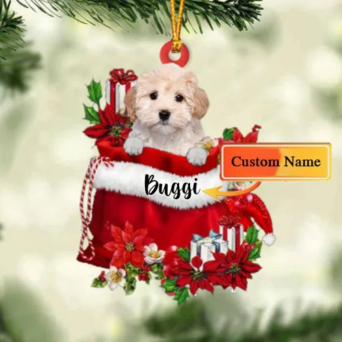 Miniatura 73 de Perro Akita Inu personalizado en bolsa de regalo, adorno de Navidad, nombre personalizado, regalo para amantes de los perros, familia, Navidad