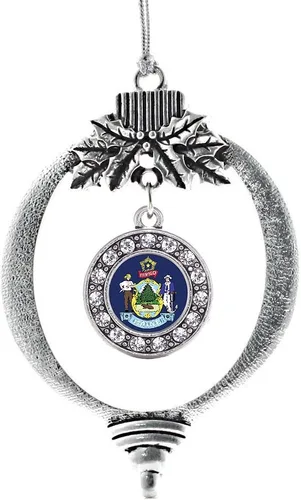 Miniatura 41 de Inspired Silver - Twin One - Adorno festivo de Navidad de plata - Adorno festivo de árbol de Navidad con dije de círculo y circonita cúbica