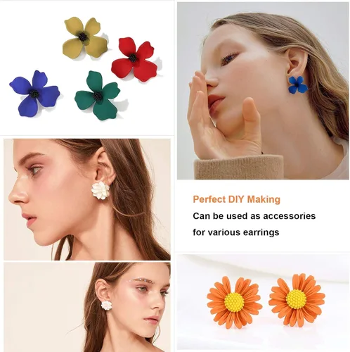 Miniatura 5 de N NOROCME 665 postes de aretes con pinzas de pegamento para joyas, fabricación de joyas de acero inoxidable, aretes hipoalergénicos y dorsos, aretes