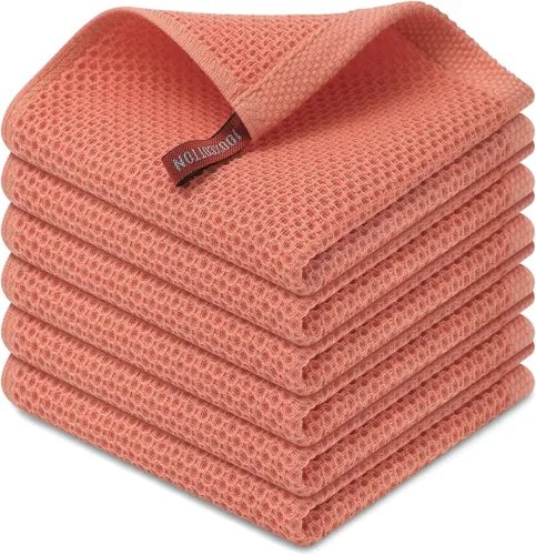 Miniatura 138 de Kitinjoy - Paños de cocina de 100 % algodón, tela de tejido gofrado, paño de limpieza ultrasuave, absorbente y de secado rápido. Gris Oscuro