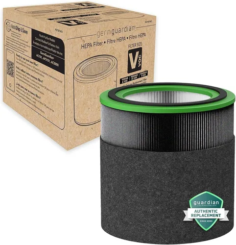 Miniatura 4 de GermGuardian Filtro V HEPA Pure Genuino - Filtro de repuesto para purificador de aire, elimina el 99.97% de contaminantes, humo de incendios