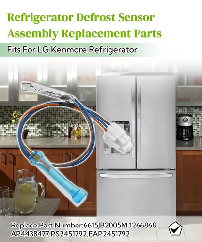 Miniatura 2 de Las piezas de repuesto del conjunto del sensor de descongelación del refrigerador se adaptan al refrigerador LG Kenmore, reemplaza 6615JB2005H