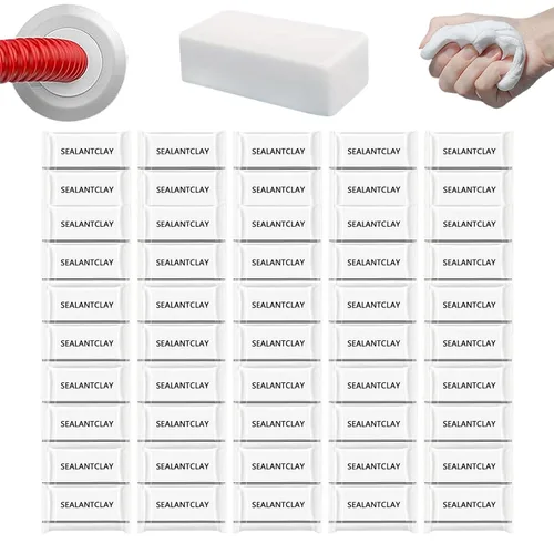 Miniatura 13 de Paquete de 8 masillas de sellado blancas impermeables para conductos, arcilla selladora de reparación, barro de reparación rápida para conexión