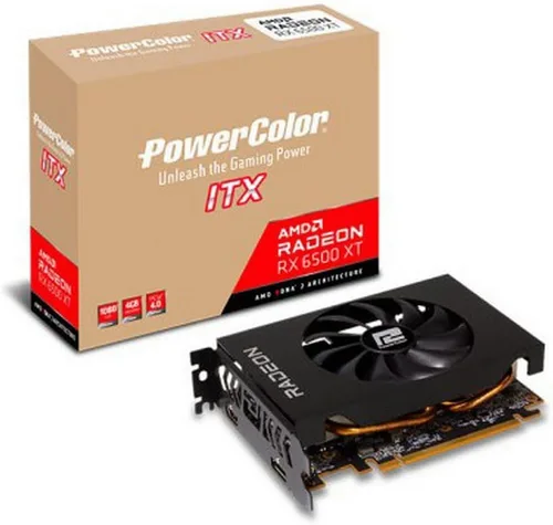 Miniatura 3 de PowerColor AMD Radeon RX 6500 XT ITX - Tarjeta gráfica para juegos con memoria GDDR6 de 4 GB