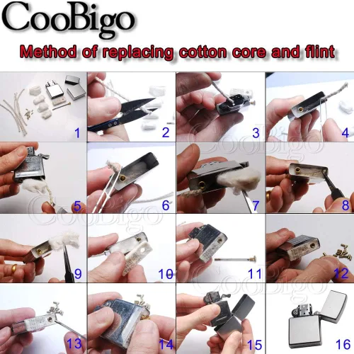 Miniatura 3 de 100pcs encendedor de aceite mecha cobre y algodón material queroseno gasolina encendedor accesorios #FLQ215-C