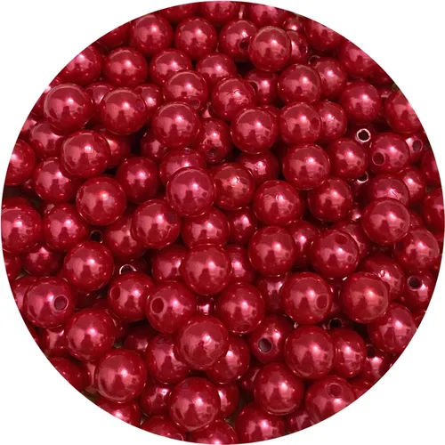 Miniatura 21 de 400 cuentas de perlas de satén de 0.315 pulgadas (0.315 in) redondas sueltas de plástico para hacer joyas, aretes, pulseras, collares, llaveros