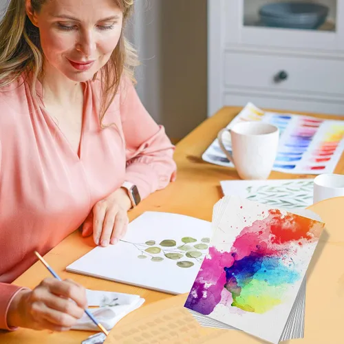 Miniatura 6 de Paul Rubens 60 hojas de papel de acuarela, prensa en frío, 50% algodón y 140 libras/10.58 oz/m², papel blanco a granel sin ácidos para artistas