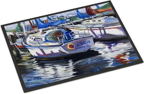 Miniatura 156 de Caroline's Treasures JMK1017JMAT - Tapete de caza de rana garza azul, 24 x 36 pulgadas, tapete para puerta delantera, interior y exterior