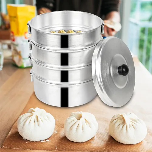 Miniatura 2 de Tabakh - Vaporizador momos de aluminio de 10 pulgadas, estándar, color plateado