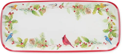 Miniatura 12 de UPware, bandeja de servir de melamina de gnomo navideño, bandeja rectangular de 15 x 6.5 pulgadas, bandeja de comida libre de BPA para entretener