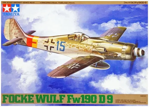 Tamiya 300061041-1:48 Segunda Guerra Mundial El alemán Focke Wulf, Fw190 D-9