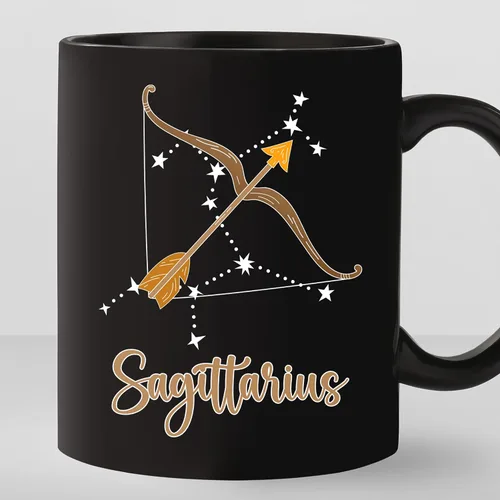 TODOLIA -11Oz- Taza de café con signo del zodiaco Sagitario, taza de café Sagitario, taza de café de Sagitario, taza de regalo de cumpleaños de