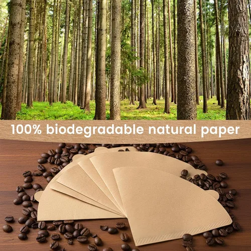 Miniatura 7 de Niveaya 200 filtros de café – Tamaño 02, filtro de café de papel natural, sin soplado, desechable para verter sobre y goteo (2-4 tazas)