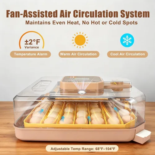 Miniatura 6 de Incubadora de 48 Huevos con Giro Automático y Control de Humedad Incubadora Digital de Aves de Corral para Huevos de Pollo, Pato, Codorniz, Ideal