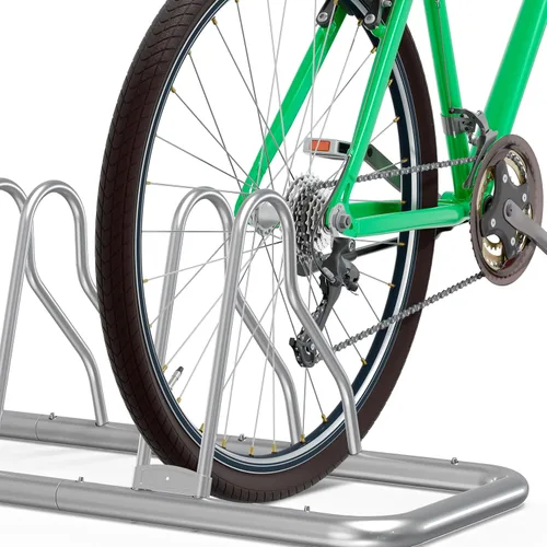 Miniatura 7 de Simple Houseware - Soporte de almacenamiento ajustable para 5 bicicletas, aparcamiento para suelo, color negro