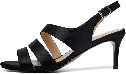 Miniatura 2 de YODEKS Sandalias de tacón para mujer Slingback Strappy Tacones bajos de gatito Tacones de punta abierta