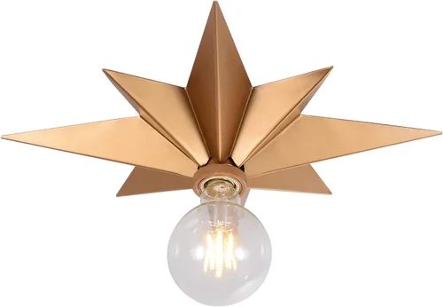 Miniatura 14 de Lámpara de techo de montaje al ras de 16 pulgadas con interruptor de cadena de tirar para encendido/apagado, luminarias de techo de estrella blanca