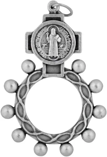 Miniatura 2 de Anillo de rosario tradicional de 2 pulgadas 6 sujetos santos duales Accesorios de oración Regalo católico para confirmación Christian Home Goods