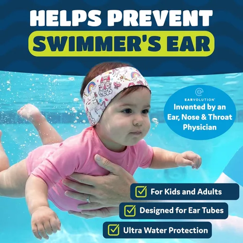 Miniatura 2 de Earvolution Ear Band-It Ultra Swimming Headband for Kids and Adults - Invented by Ear, Nose, and Throat Physician - Custom Anti-Slip Grip Neoprene