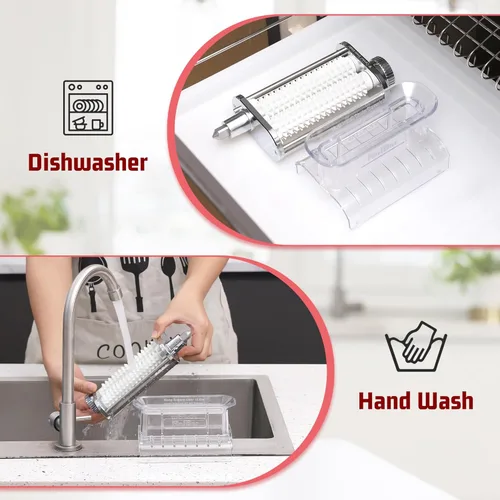 Miniatura 5 de Accesorio ablandador de carne para batidoras de pie KitchenAid, 3 espesores ajustables, máquina ablandadora de carne con cubierta transparente