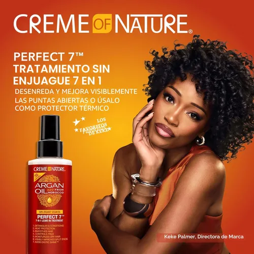 Miniatura 2 de Creme of Nature Aceite de Argán Perfecto Tratamiento 7 en 1 para cabello rizado, anti-frizz, protección contra el calor y brillo exótico, regalo