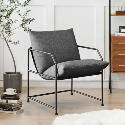 Miniatura 12 de Silla decorativa para sala de estar, sillas cómodas de lectura para dormitorio, silla tapizada de salón, silla de estilo moderno de mediados