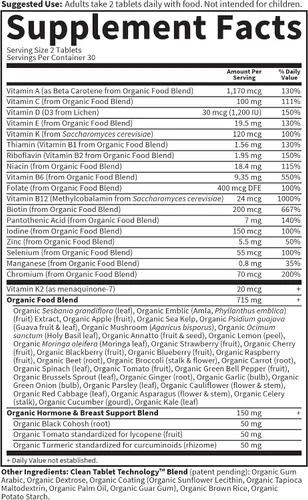 Miniatura 5 de Garden of Life Organics Vitaminas para Mujeres de 40+ - 60 Tabletas, Multivitamínico para Mujeres de 40+, Vitaminas Veganas para Mujeres Mayores