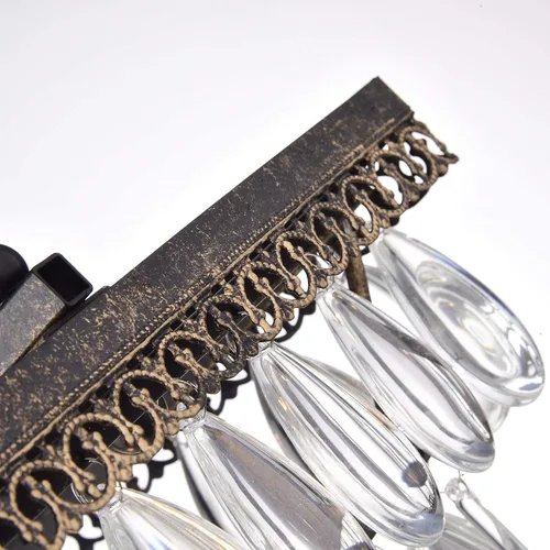 Miniatura 8 de Edvivi Candelabro de cristal lineal rectangular de lujo, 4 luces glamorosas con acabado de bronce antiguo, lámpara de techo ajustable, comedor, isla
