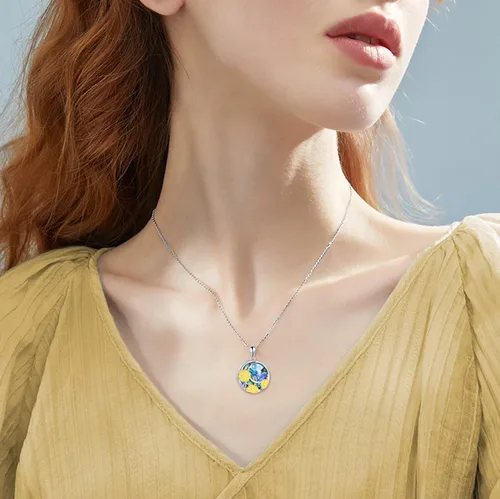 Miniatura 2 de DAYLINLOVE Collar de urna de girasol para cenizas, plata de ley You Are My Sunshine colgante joyería de cremación para cenizas de seres queridos