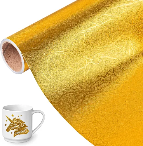 VINYL FROG Rollo de vinilo con textura metálica dorada para árbol, 12 pulgadas x 6 pies, vinilo permanente para decoración del hogar, álbumes de 02