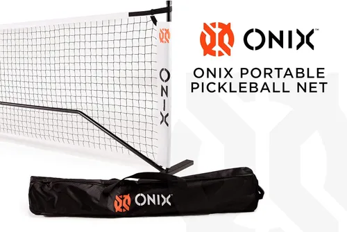 Miniatura 4 de ONIX Pickleball 2 en 1 Juego de red portátil de tamaño reglamentario y red de práctica incluye estuche de transporte con ruedas