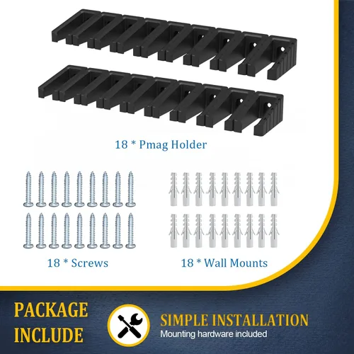 Miniatura 5 de MIND&ACTION AR, soportes desmontables Mag PMAG para montaje en pared, cajas fuertes para armas, solución de organización de gabinete de pistola 18