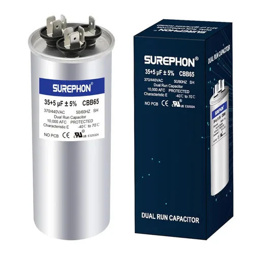Miniatura 38 de Condensador de 5 Mfd 370V/440V Condensador de Funcionamiento y Arranque Ovalado para Motor de CA o Arranque de Ventilador y Bomba de Calor Fría