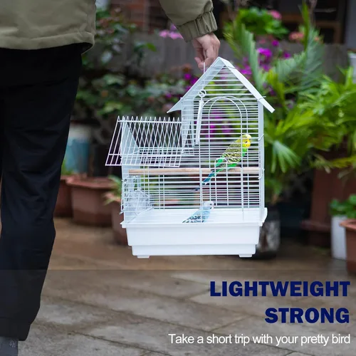 Miniatura 2 de Jaula de Viaje para Pájaros Pequeños - Kit de Iniciación Ligero para Pájaros Pequeños con Jaulas para Pájaros y Accesorios Ideal para Periquitos