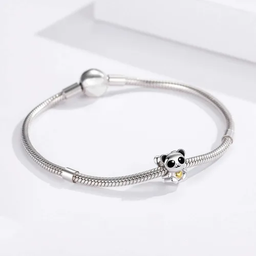 Miniatura 2 de Abalorio de plata de ley 925 con diseño de panda para pulsera Pandora regalo para mujer e hija