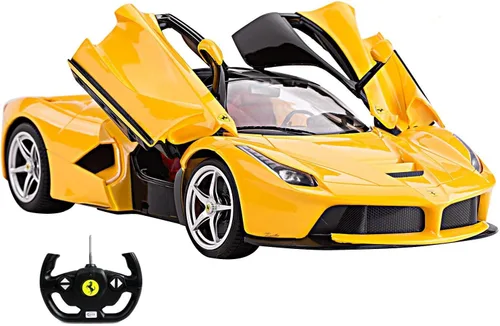 Ferrari escala 1/14 FMTStore, la Ferrari, laferrari, auto modelo con control remoto por radio, R/C RTR, con puertas que se abren (amarillo)