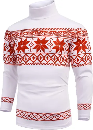 Coofandy - Camiseta básica tipo suéter para hombre, con cuello de tortuga, ajuste entallado y en tejido de punto, estilo informal