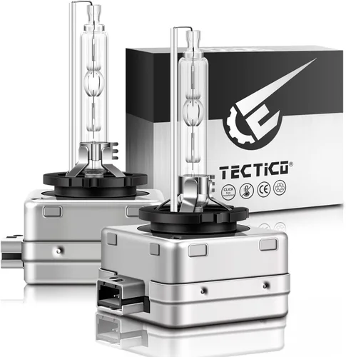 TECTICO D1S - Bombillas de faro delantero de xenón HID, 6000K 35W color Blanco Frío, haz alto y bajo, 300% de brillo mejorado, base de soporte