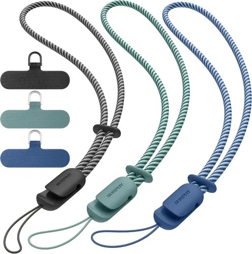 Miniatura 21 de SURPHY Paquete de 3 correas de muñeca para teléfono con lengüeta de sujeción para teléfono celular, correa para teléfono celular, correa para A
