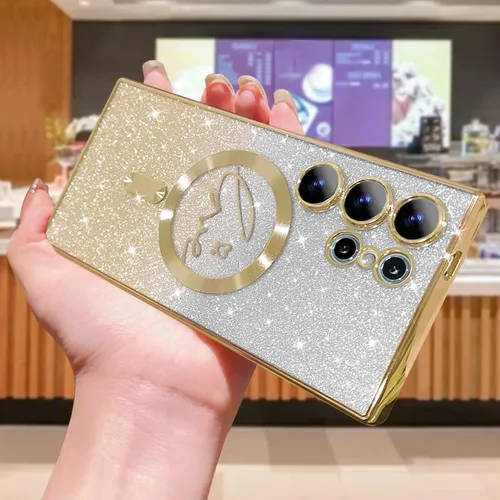 Miniatura 89 de ZONRW - Funda para Samsung Galaxy S22 Ultra magnética, para mujeres y niñas, cubierta trasera suave, lujosa, con corazón de amor, bling, degradado