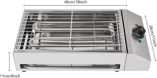 Miniatura 7 de Parrilla eléctrica de 110 V, 1800 W, parrilla eléctrica de acero inoxidable para interiores, parrilla de fiesta, parrilla eléctrica de barbacoa
