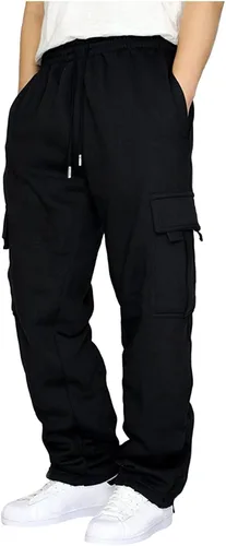 Pantalones cargo para hombre, cintura elástica, con cordón, ajuste relajado, pantalones de senderismo, pantalones casuales de trabajo, pantalones