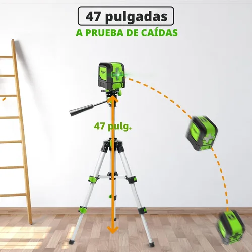 Miniatura 6 de Huepar - Nivel láser, láser de línea cruzada verde autonivelante de 100 pies para colgar fotos, azulejos, decoración y construcción de bricolaje