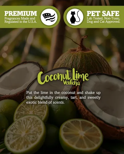 Miniatura 6 de Shortie's Candle Company Coconut Lime Verbena - Cera de soja natural para derretir – 1 barra altamente perfumada de 3 onzas – Fabricado con 100%
