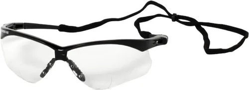 Miniatura 3 de Gafas de seguridad bifocales Nemesis – Lente transparente de marco negro, cordón para el cuello y bolsa de limpieza de lentes Lente transparente 2.0