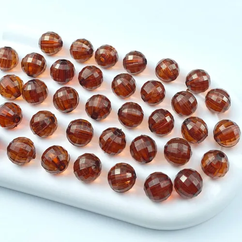 Miniatura 12 de 1000 cuentas facetadas redondas acrílicas de 0.236 pulgadas (0.236 in), cuentas espaciadoras de cristal, cuentas sueltas con múltiples facetas