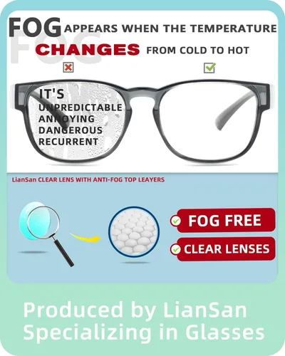 Miniatura 5 de LianSan Gafas de seguridad sobre anteojos para mujer, gafas antivaho que se ajustan sobre las gafas para certificación ANSI Z87.1 Gris claro